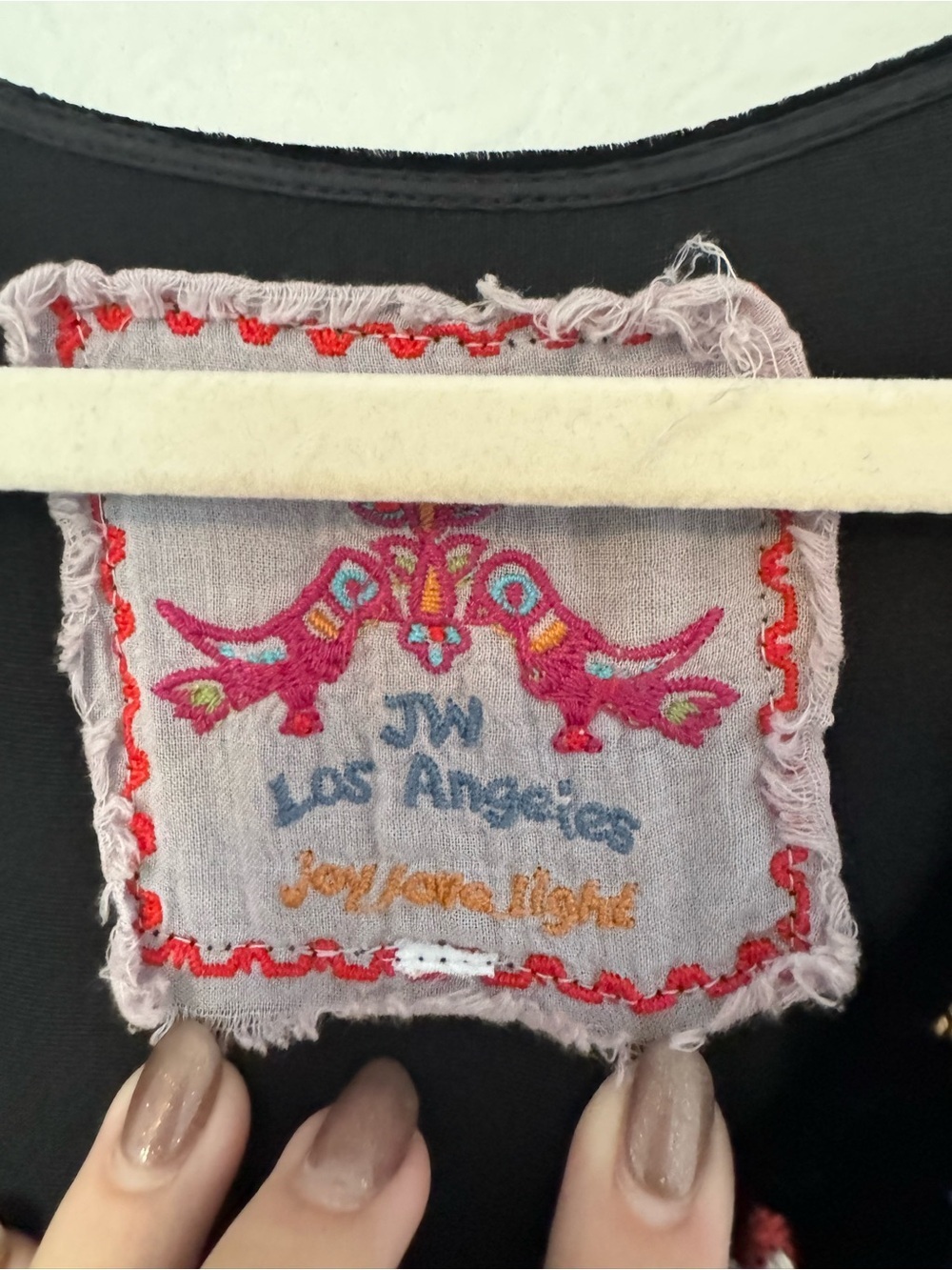 Johnny Was Landon Embroidered Tunic V Neck Black Silk Embroidered Large? EUC - Picture 5 of 6